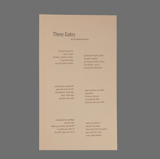 Eric Raanan Fischman | Denver Quarterly Letterpress Broadside