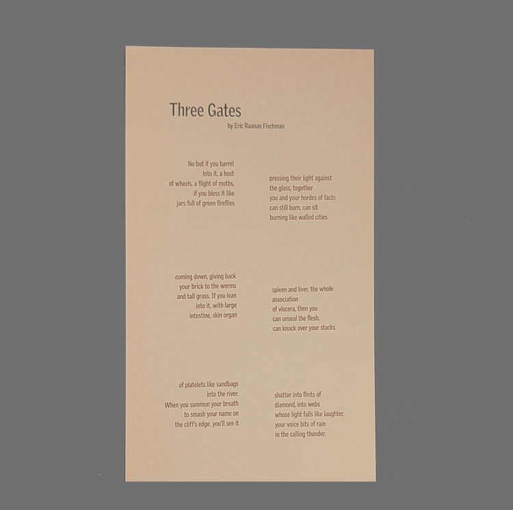 Eric Raanan Fischman | Denver Quarterly Letterpress Broadside