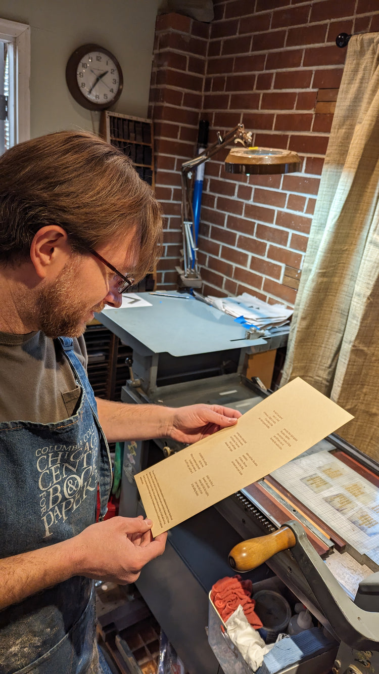 Eric Raanan Fischman | Denver Quarterly Letterpress Broadside