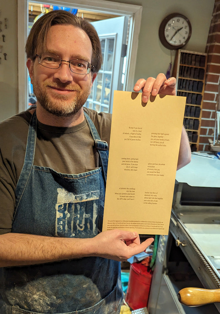 Eric Raanan Fischman | Denver Quarterly Letterpress Broadside